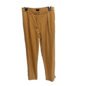 J.Crew Womens Tencel Pleated Tapered Trousers Caramel Brown Business Size 10